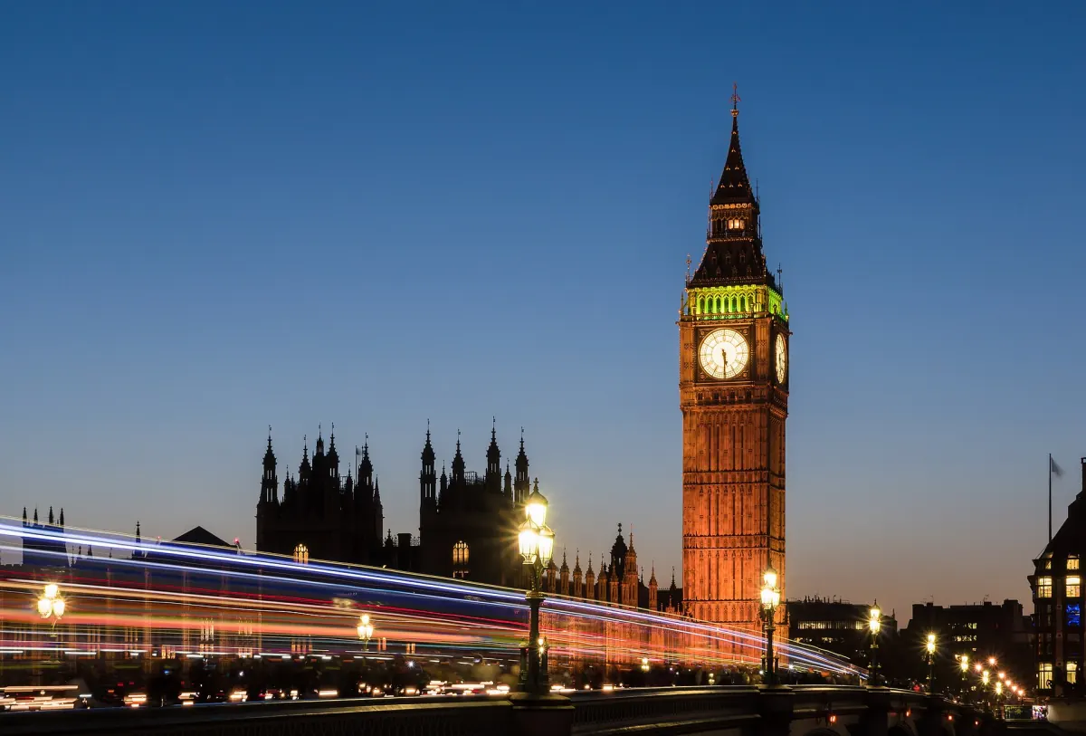 The Elizabeth Tower (Big Ben) and the Palace of Westminster, London at dusk