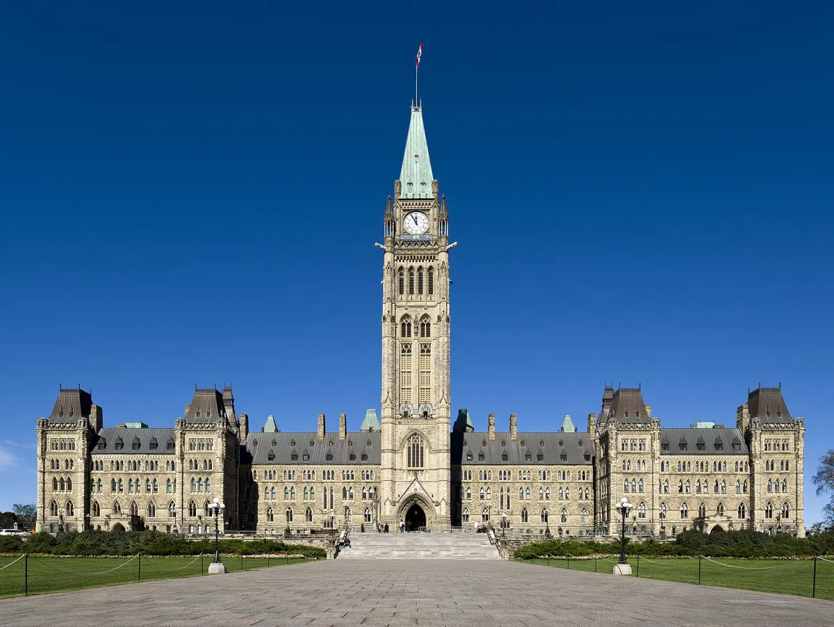 Centre Block of the Parliament of Canada on Parliament Hill, Ottawa